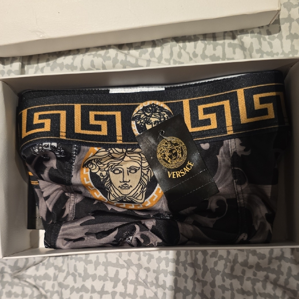 Versace Black and Gold Medusa Boxer Briefs
